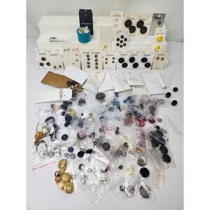 1 Lb Lot New on Card & Name Brand Replacement Buttons Plastic Wood Metal Variety
